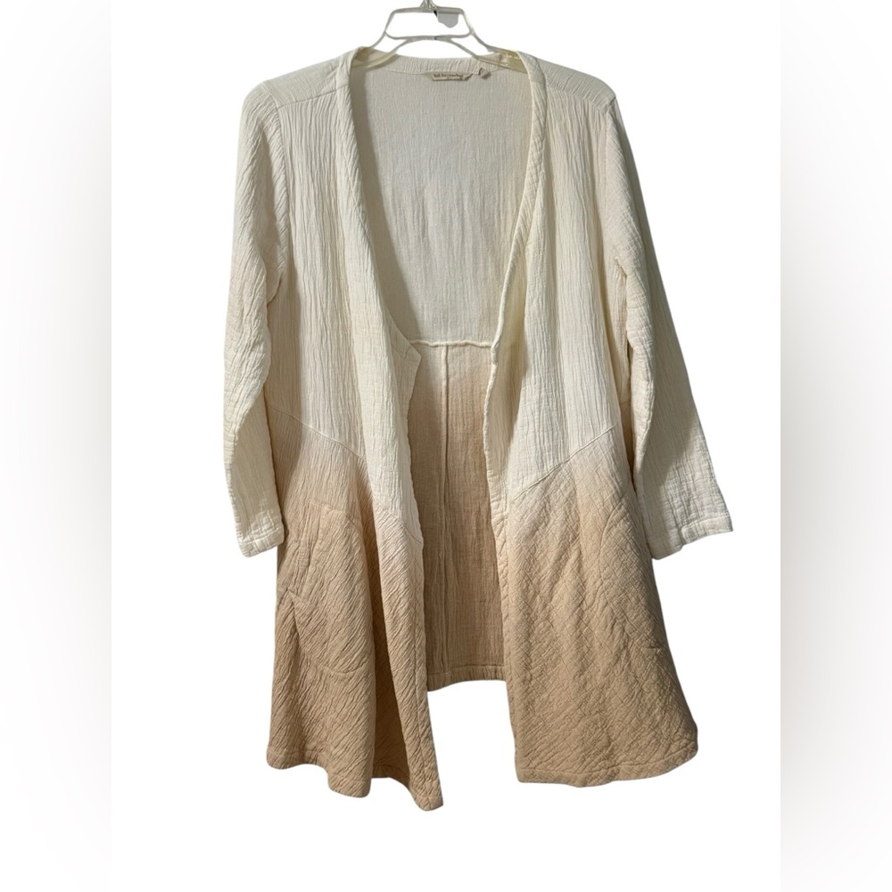 Soft Surroundings Cream-to-Tan Ombre Open Cardigan